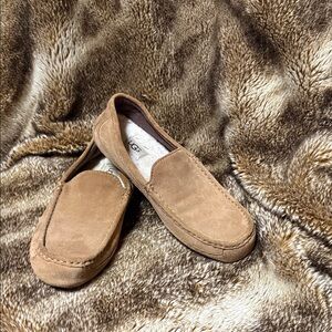 UGG Men's Brown Suede Slip-On Loafers